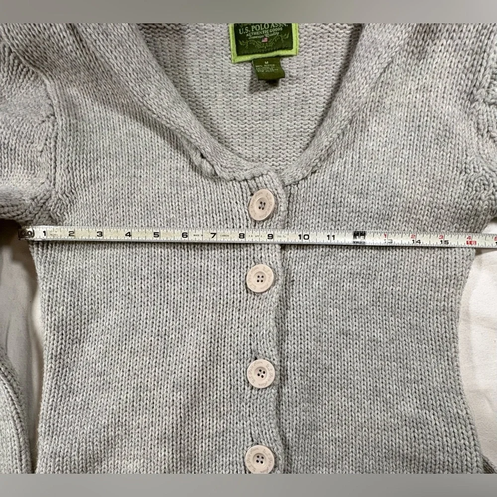 Rare VintageY2K U.S.PoloAssn. ShawlCollar KnitCardigan. Back With Sailor Collar - Picture 5 of 6